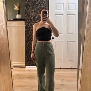 TOBI scallop crop top